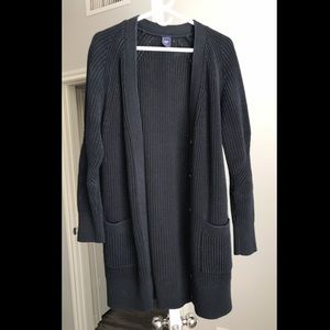 🖤 GAP Black Thick Knit Long Button Cardigan! 🖤